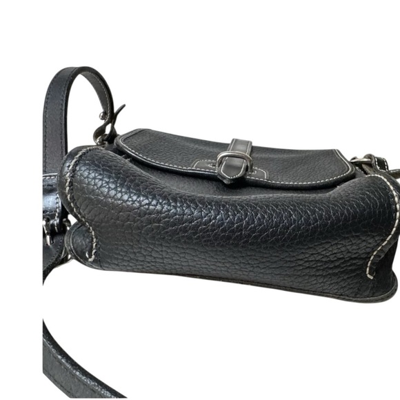 Vintage Dooney & Bourke Equestrian Crossbody Bag-Black AWL Leather - Picture 3 of 11